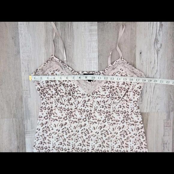 Tahari Teddy Night Gown Short Large Lace Pink Leopard Print - Picture 6 of 8
